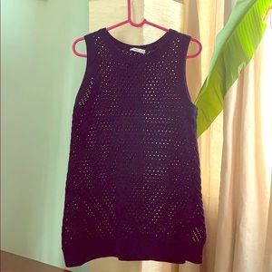 Dark Blue Knit Sweater Vest